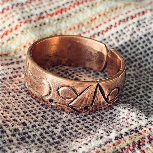 Etched Copper Ring - Picture 2 of 9